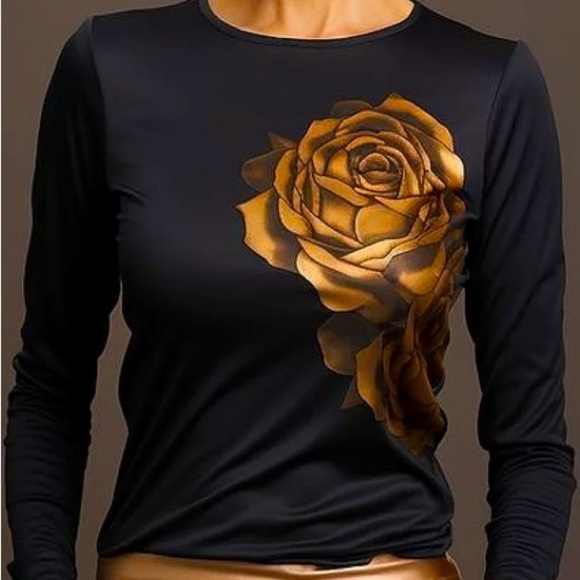 STYLEWE Tops - Casual Crew Neck 3D Printing Tight T-Shirt